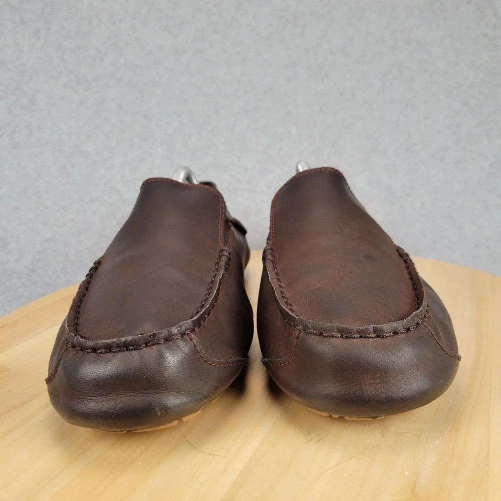 UGG Upshaw Loafers Mens Size 10 Brown Leather Slip On Driving Moccasins 1098150